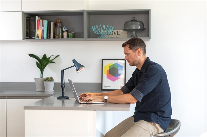 90 Mini Mini lampa stołowa, steel niebieski