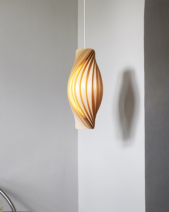 NO111 lampa wisząca, brzoza/naturalny, 20 x 72 cm