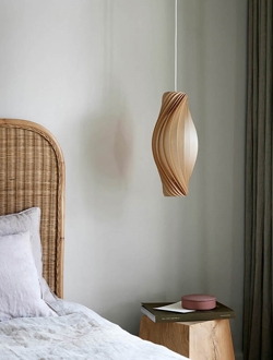 NO111 lampa wisząca, brzoza/naturalny, 19 x 43 cm