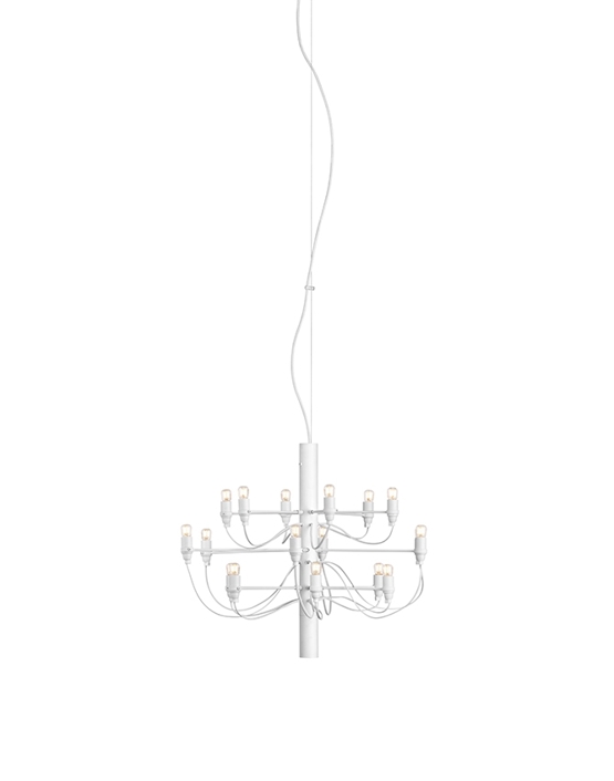 2097/18 żyrandol LED z przezroczystymi żarówkami, matowy biały