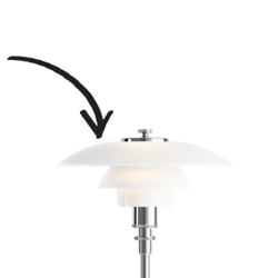 PH 2/1 szklany klosz do lampy stołowej, kinkietu i żyrandola