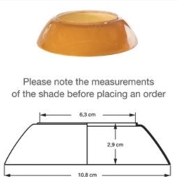 PH 2/1 dolny klosz, bursztynowe szkło