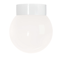 Classic Globe 200 lampa sufitowa / ścienna IP44, biały/błyszczący opal