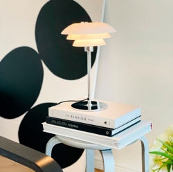 DL20 lampa stołowa, opal/chrom