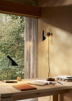 AJ kinkiet z przewodem, czarny/mosiądz