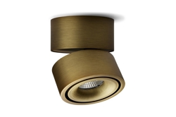 Easy W100 Build On LED spot, szczotkowany mosiądz