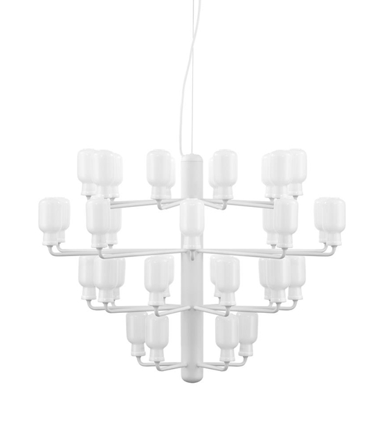 Amp Żyrandol - Duży, Biały/Biały marmur