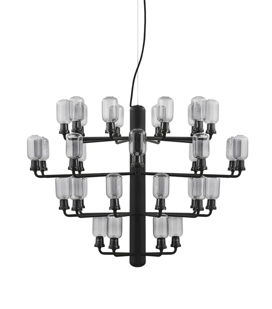 Amp Żyrandol - Duży, Smoke/Czarny marmur