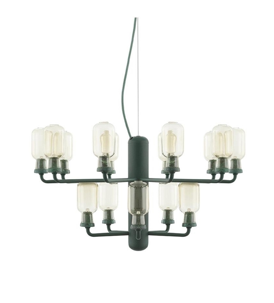 Amp Żyrandol - Mały, Złoty/Zielony marmur