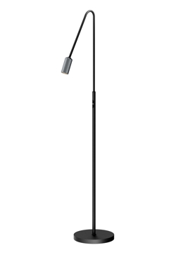 Decor F1 lampa podłogowa, czarna/aluminium