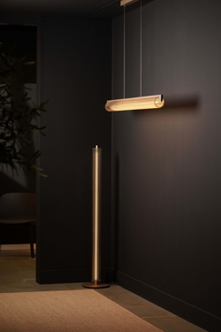 Lirra lampa podłogowa i wisząca w mosiądzu