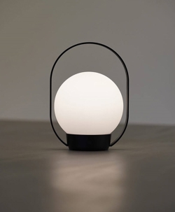 Palla T1 lampa bateryjna / lampa stołowa, matowa czarna