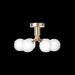 Apiales 6 lampa sufitowa, szczotkowany mosiądz/opale