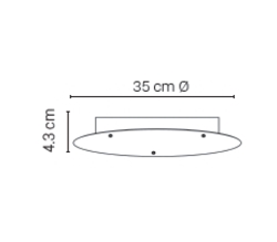 Baldachim sufitowy Ø35 - 3 wyjścia, biały (RAL 9016)
