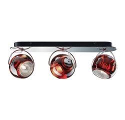 Beluga 3 kinkiet/plafon, czerwony