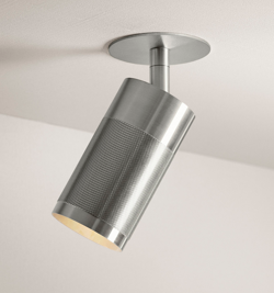 Thorup Copenhagen Patrone wpuszczany spot sufitowy z osłoną, niklowany mosiądz, 120 mm