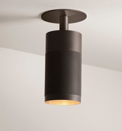 Thorup Copenhagen Patrone wpuszczany spot sufitowy z maskownicą, brązowany mosiądz/ciemny, 120 mm