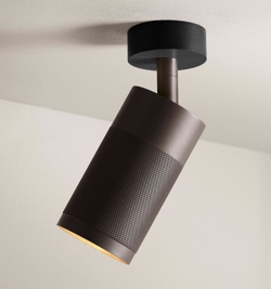 Thorup Copenhagen Patrone spot sufitowy z baldachimem, brązowany mosiądz/ciemny, 120 mm