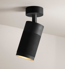 Thorup Copenhagen Patrone spot sufitowy z baldachimem, czarno-brązowany mosiądz/ciemny, 120 mm