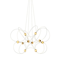 Munari X10 żyrandol, złoty
