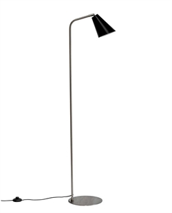 Lampa podłogowa Oswald, czarna/szczotkowana stal