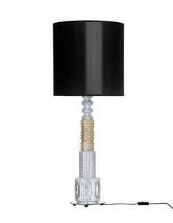 Vintage lampa stołowa z czarnym kloszem