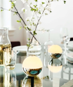 Alba Light Ball lampa bateryjna / lampka stołowa, chrom (2 szt.)