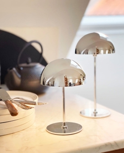 Along LED lampa stołowa / lampa akumulatorowa, chrom (2 szt.)