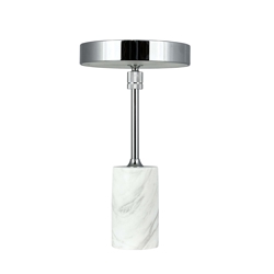 Starlight LED lampa stołowa/bateria, biały marmur/chrom
