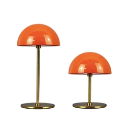 Along LED lampa stołowa / lampa bateryjna, pomarańczowy/mosiądz (2 szt.)