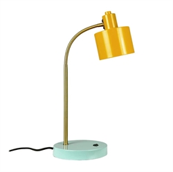 Lampa stołowa Ocean flex, curry/mosiądz/turkus