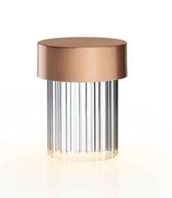 Last Order Lampa Stołowa Żłobiona, satynowa miedź