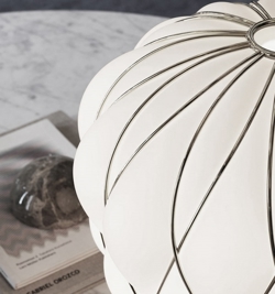 Pinecone Lampa Stołowa, Duża - Ø50, biały/chrom