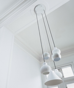 Frandsen baldachim na 6 lamp wiszących, matowy biały