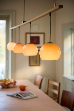 Ball Glass Ø18 lampy wiszące w opalowym białym, sand grey, cappuccino i amber