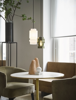 Axle pendel klosz szklany mały i średni, antique green i opal white