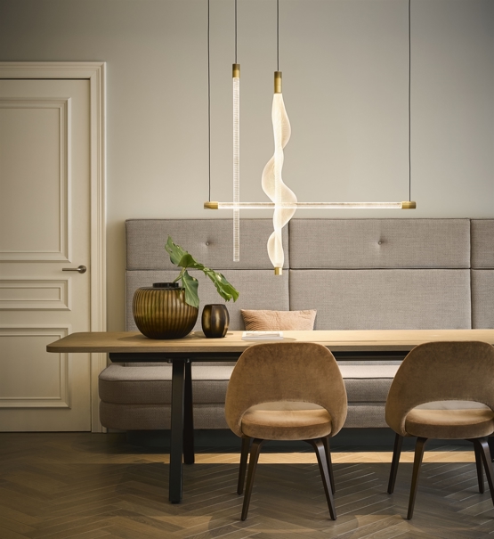 Vapour pendel vertical, złoty