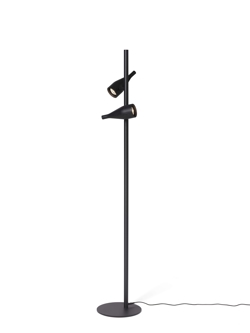 Timber Lounge Double lampa podłogowa, czarny jesion