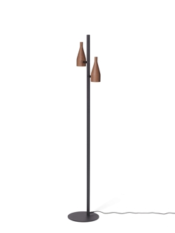 Timber Lounge Double lampa podłogowa, orzech