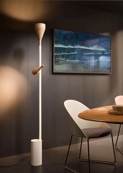 Timber Floor spot i uplight do białej podstawy, jesion biały