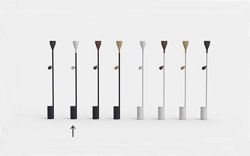 Timber Floor spot i uplight do czarnej bazy, biały jesion