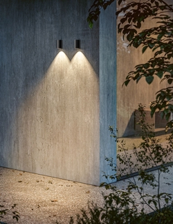 Scap down zewnętrzna lampa ścienna, deep black