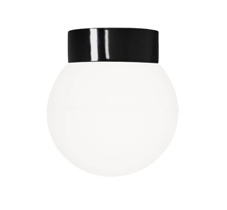 Classic Globe 200 lampa sufitowa / ścienna IP44, czarna/matowa opal