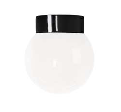 Classic Globe 200 lampa sufitowa / ścienna IP44, czarna/błyszcząca opal