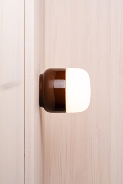 Ohm 100/110 lampa sufitowa / lampa ścienna, brązowa/matowy opal