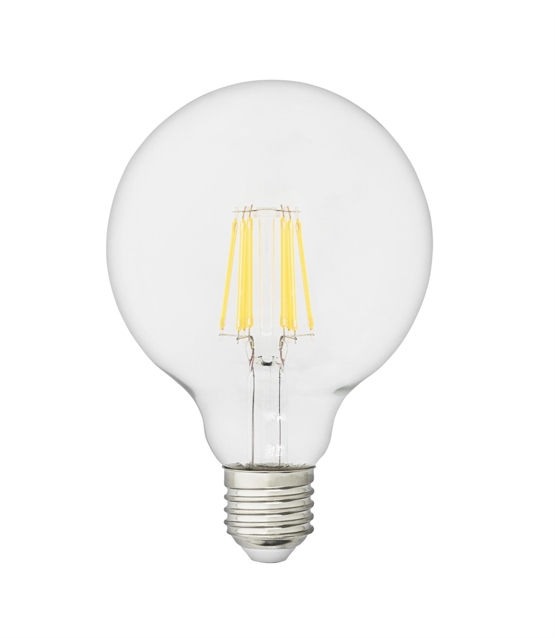 LED Żarówka Globe 8W Ø95 Przezroczysta - E27, Przezroczysta