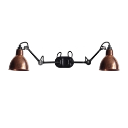 Lampe Gras No 204 Double kinkiet, czarny/surowa miedź