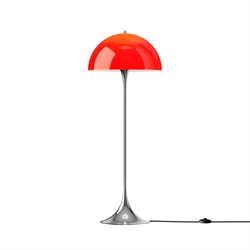 Panthella 500 gulvlampe, krom/rød opal