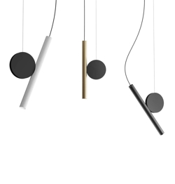 Doi lampy wiszące z czarną przeciwwagą