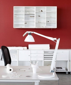 Fortebraccio lampa stołowa / ścienna ramię i klosz, biały